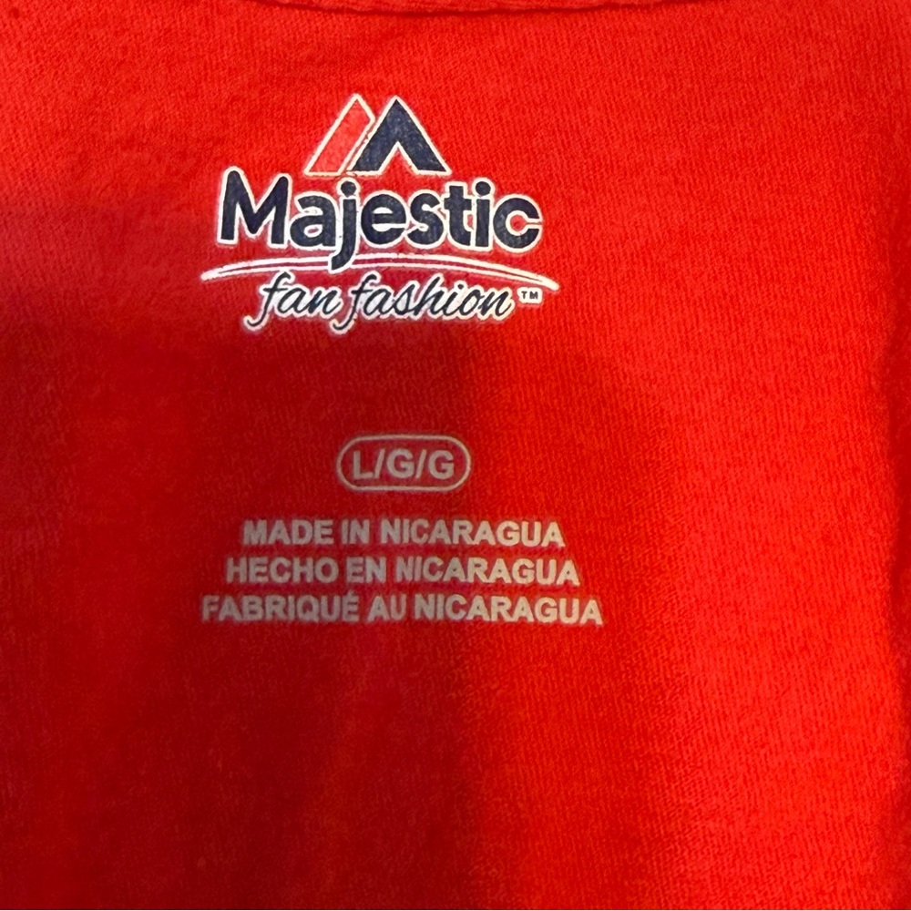 Majestic Texas Rangers Red V-Neck Tee L Fan Fashion MLB Baseball - Picture 5 of 7